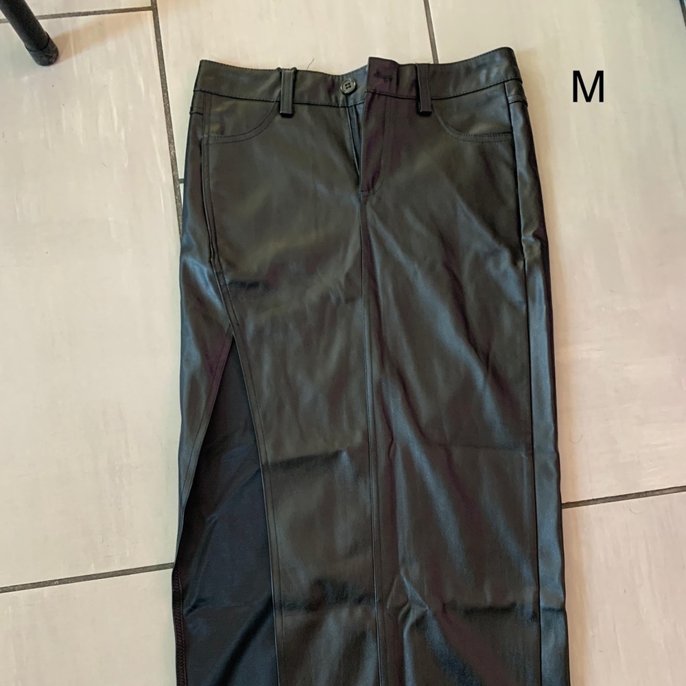 Long leather skirt